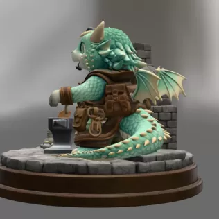 Blacksmith Dragon STL File for 3D Print - Model thumbnail 4