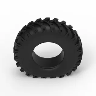 Military Ural tire OI-25 deflated Scale 1:25 - Model thumbnail 6