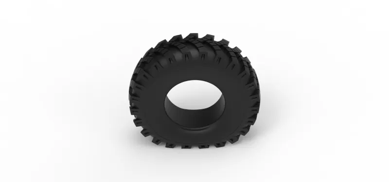 Military Ural tire OI-25 deflated Scale 1:25 - Model preview 6