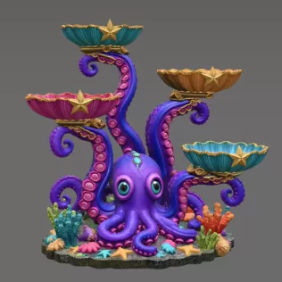 Magical Ocean Octopus Organizer STL File for 3D Print - Model thumbnail 12
