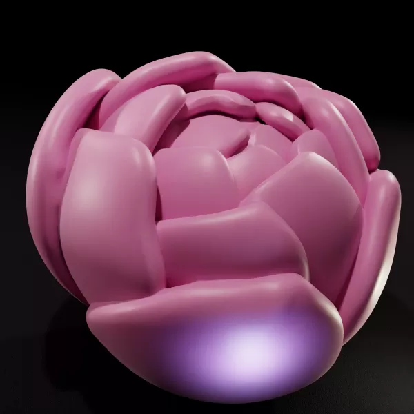 Peony Flower 3D Printable Model - Model preview 2
