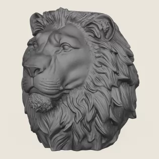 Lion Head Vase Print Ready 3D Model
