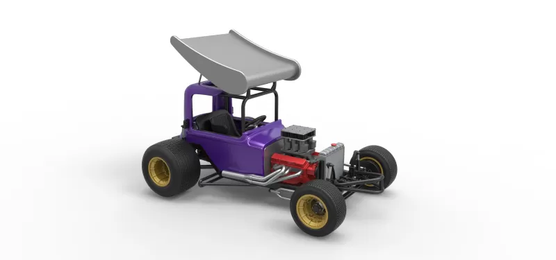 Vintage Winged Supermodified stock car for Dirt Scale 1:25 - Model preview 24