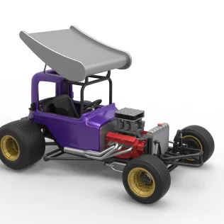 Vintage Winged Supermodified stock car for Dirt Scale 1:25 - Model thumbnail 24