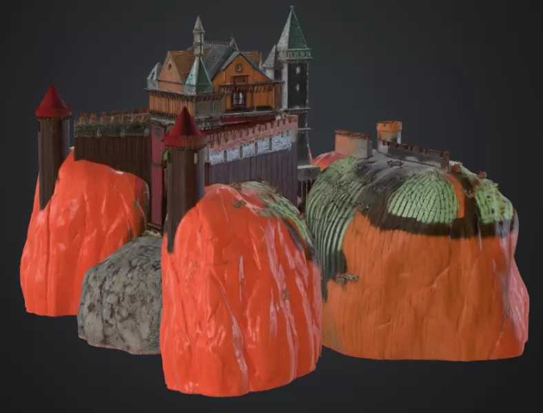 Burg mit zugbrücke - Model preview 3