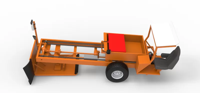 Garden Tractor pulling sled Scale 1:25 - Model preview 10