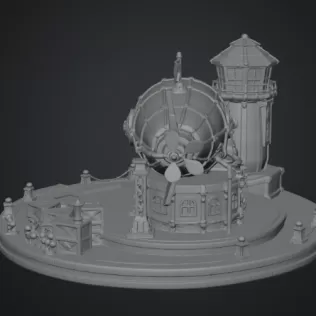 Steampunk Airship Station STL File for 3D Print - Model thumbnail 14