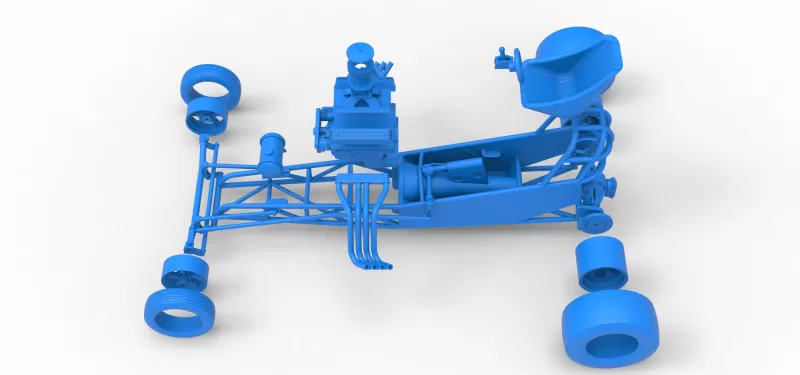 Vintage Front engine dragster Base Version 5 Scale 1:25 - Model preview 17