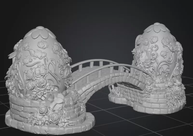 Eggbridge – Fantasy Easter Egg Bridge | 3D Printable - Model preview 10