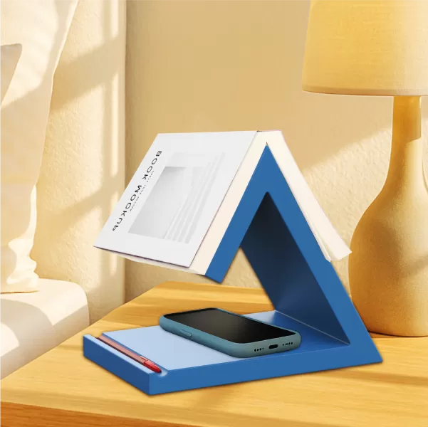 Triangle Book Holder, Tablet; Kindle; Cup Holder, Table or Night - Model preview 3