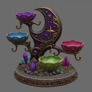 Celestial Moon Jewelry & Key Organizer STL File for 3D Print - Model thumbnail 7