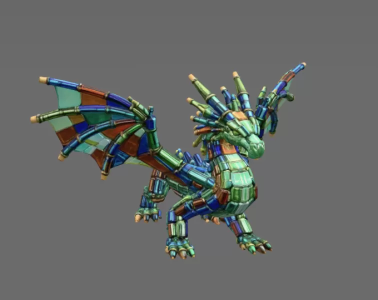 Stained Glass Dragon STL File for 3D Print - Model preview 9