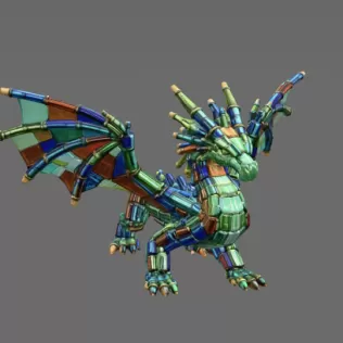 Stained Glass Dragon STL File for 3D Print - Model thumbnail 9
