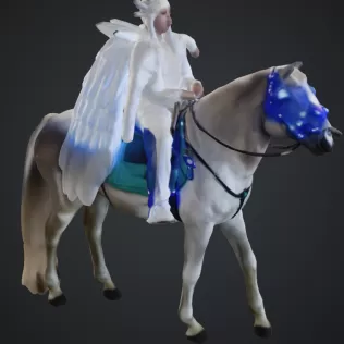 Frau auf pferd - Model thumbnail 3