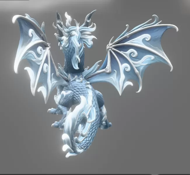 Ocean Breeze Dragon STL File for 3D Print - Model preview 9