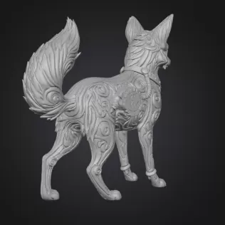 Steampunk Fox Figurine – Highly Detailed 3D Model - Model thumbnail 4