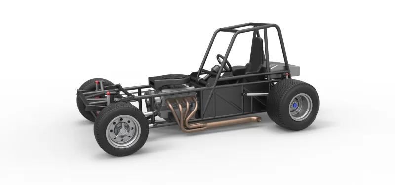 Vintage Dirt Modified stock car Base Version 4 Scale 1:25 - Model preview 1