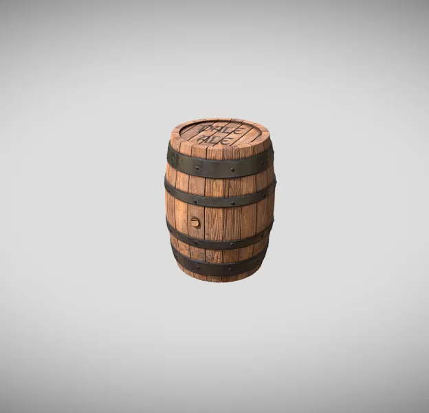 Wooden Barrel - Model preview 1