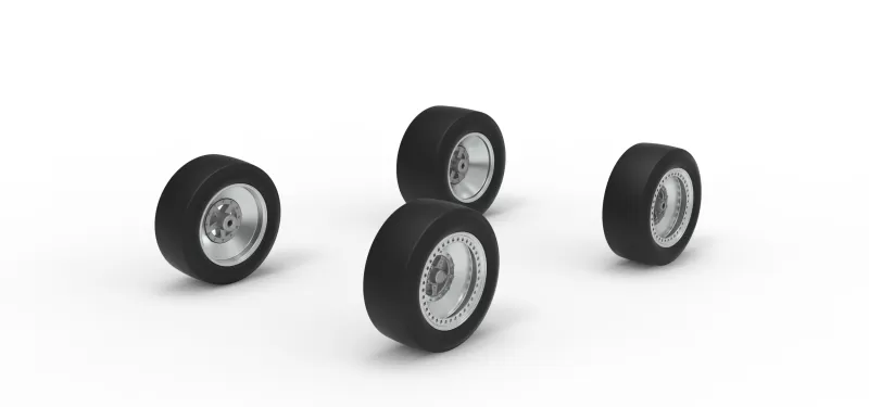 Wheel Set of Three Quarter Midget Scale 1:25 - Model preview 2