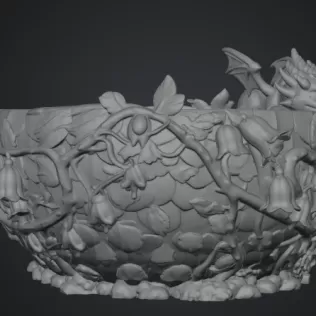 Baby Dragon Flower Bowl STL File for 3D Print - Model thumbnail 15