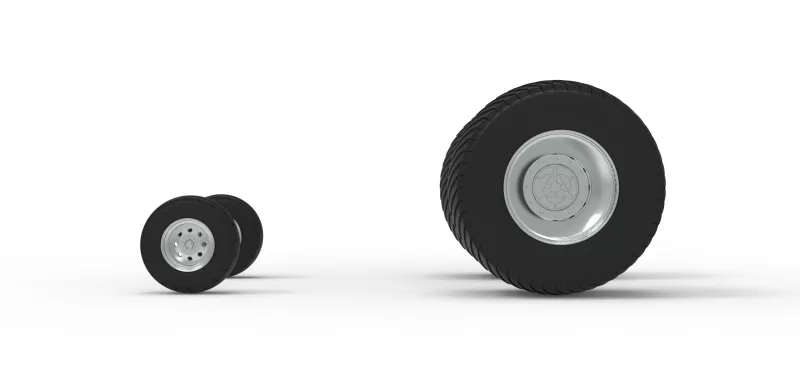 Wheel set of Pro Stock Pulling Tractor Version 3 Scale 1:25 - Model preview 4