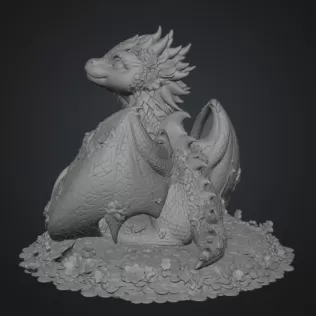 Cherry Blossom Dragon Family STL File for 3D Print - Model thumbnail 12