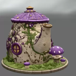 Enchanted Teapot Cottage STL File for 3D Print - Model thumbnail 13