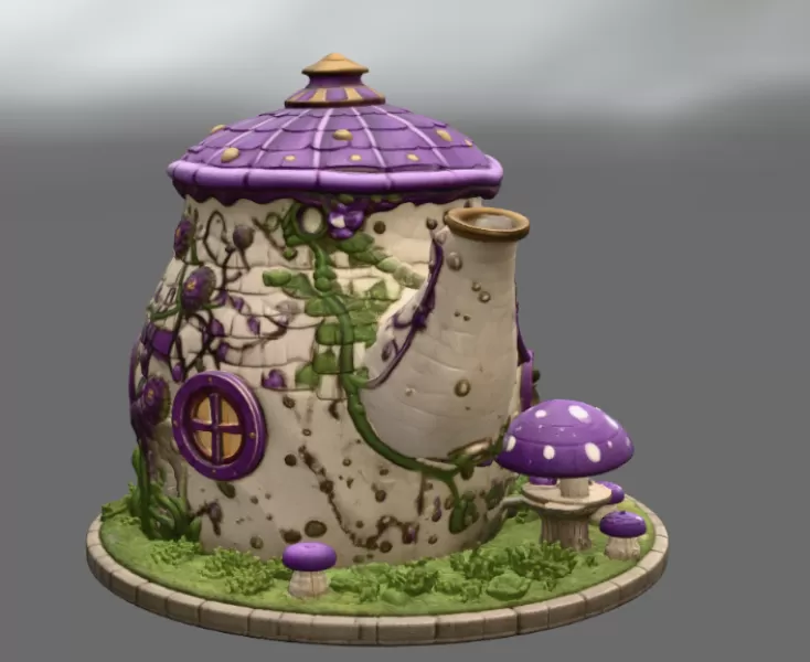 Enchanted Teapot Cottage STL File for 3D Print - Model preview 13