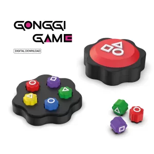 3D Squid Game Style Gonggi Set, Gonggi Game Set, Korean Jacks