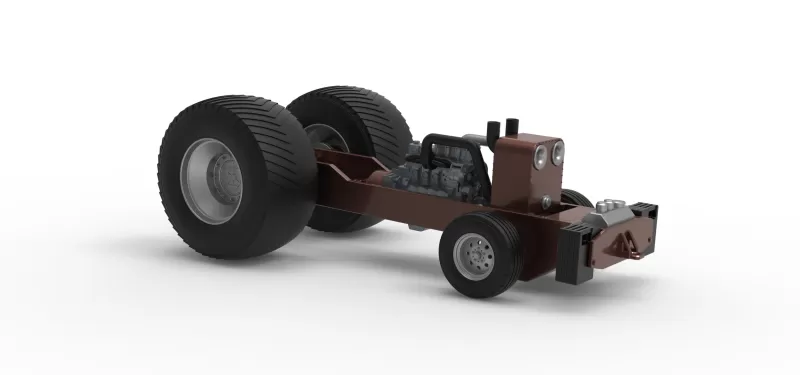 Pro Stock Pulling Tractor Base Scale 1:25 - Model preview 15