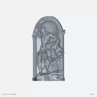Heracles and Three-Headed Hound Diorama - 100 mm STL - Model thumbnail 2