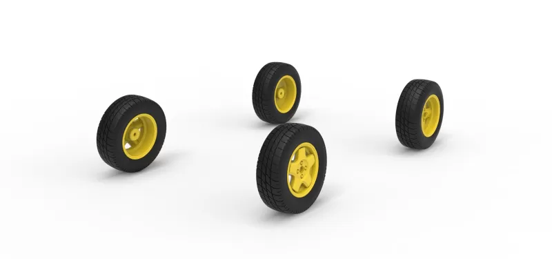 Wheel set of BriSCA Formula 2 Stock Car Scale 1:25 - Model preview 2