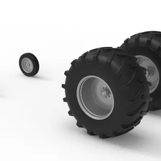 Wheel Set of Vintage Pulling tractor Version 2 Scale 1:25 - Model thumbnail 7