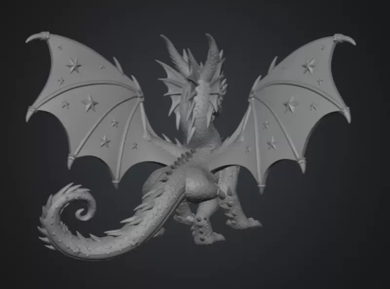 Celestial Star Dragon STL File for 3D Print - Model preview 10