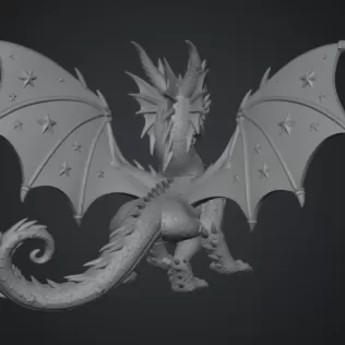 Celestial Star Dragon STL File for 3D Print - Model thumbnail 10