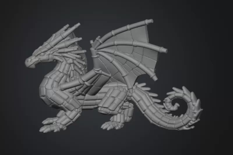 Stained Glass Dragon STL File for 3D Print - Model preview 11