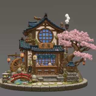 Japanese Tea House STL File for 3D Print - Model thumbnail 6