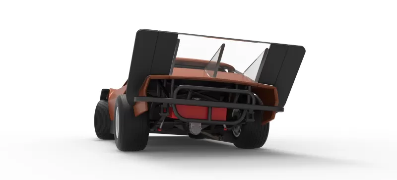 Vintage Dirt late model Race car V4 while turning Scale 1:25 - Model preview 15