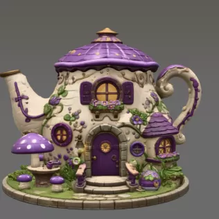 Enchanted Teapot Cottage STL File for 3D Print - Model thumbnail 6