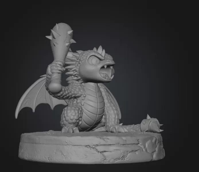 Angry Warrior Dragon STL File for 3D Printing - Model preview 10