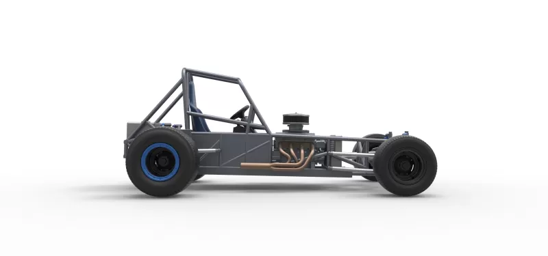 Vintage Dirt Modified stock car Base Version 5 Scale 1:25 - Model preview 20