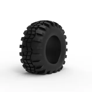 Offroad tire 4 deflated Scale 1:25 - Model thumbnail 2