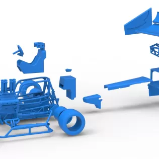 Vintage Winged Supermodified stock car Version 3 Scale 1:25 - Model thumbnail 28