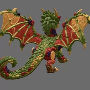 Fruit Harvest Dragon STL File for 3D Print - Model thumbnail 6