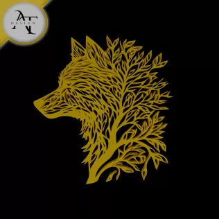 Wolf - Tree - Silhouette - 2D Wall Art Decor