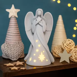 Angel Candle Holder | Christmas Guardian Angel Figurine | Lucky - Model thumbnail 4