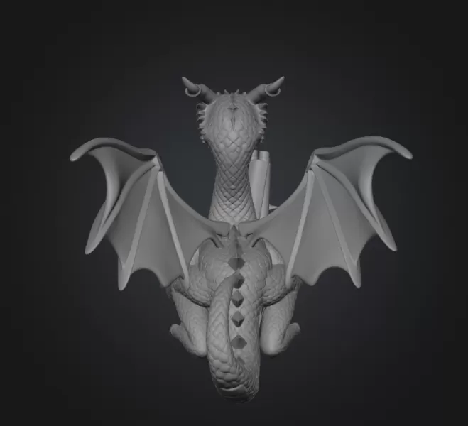 Dragon pen holder - Model preview 3