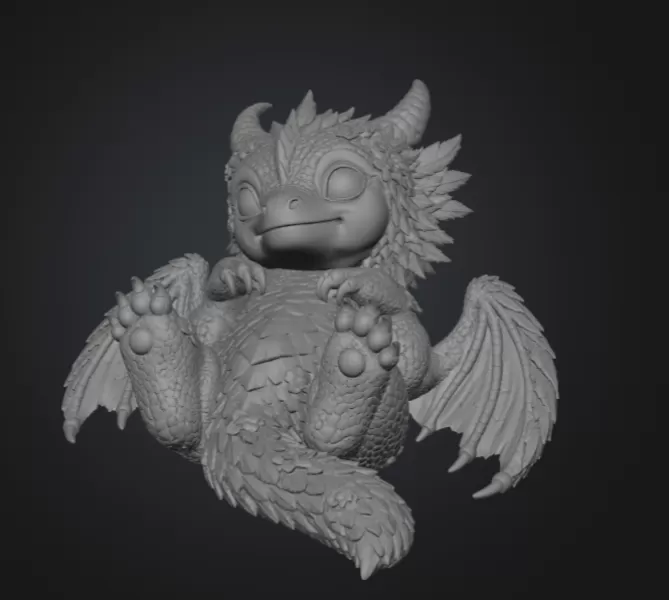Bluebell Baby Dragon STL File for 3D Print - Model preview 10