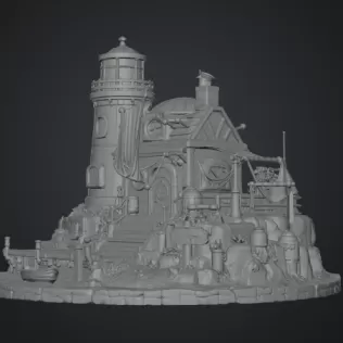 🌊 Lighthouse Harbor House STL File for 3D Print - Model thumbnail 13