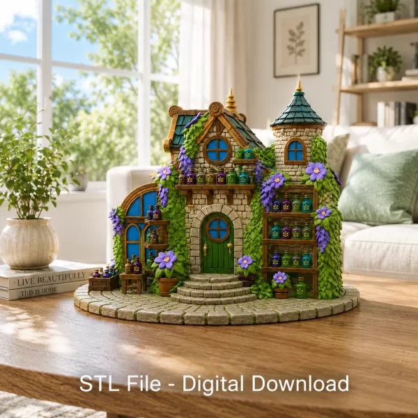 Enchanted Herbalist Cottage STL File for 3D Print - Model preview 3